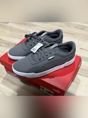 Puma Men’s Skate C Lace Sneakers gray White Size 9 M US